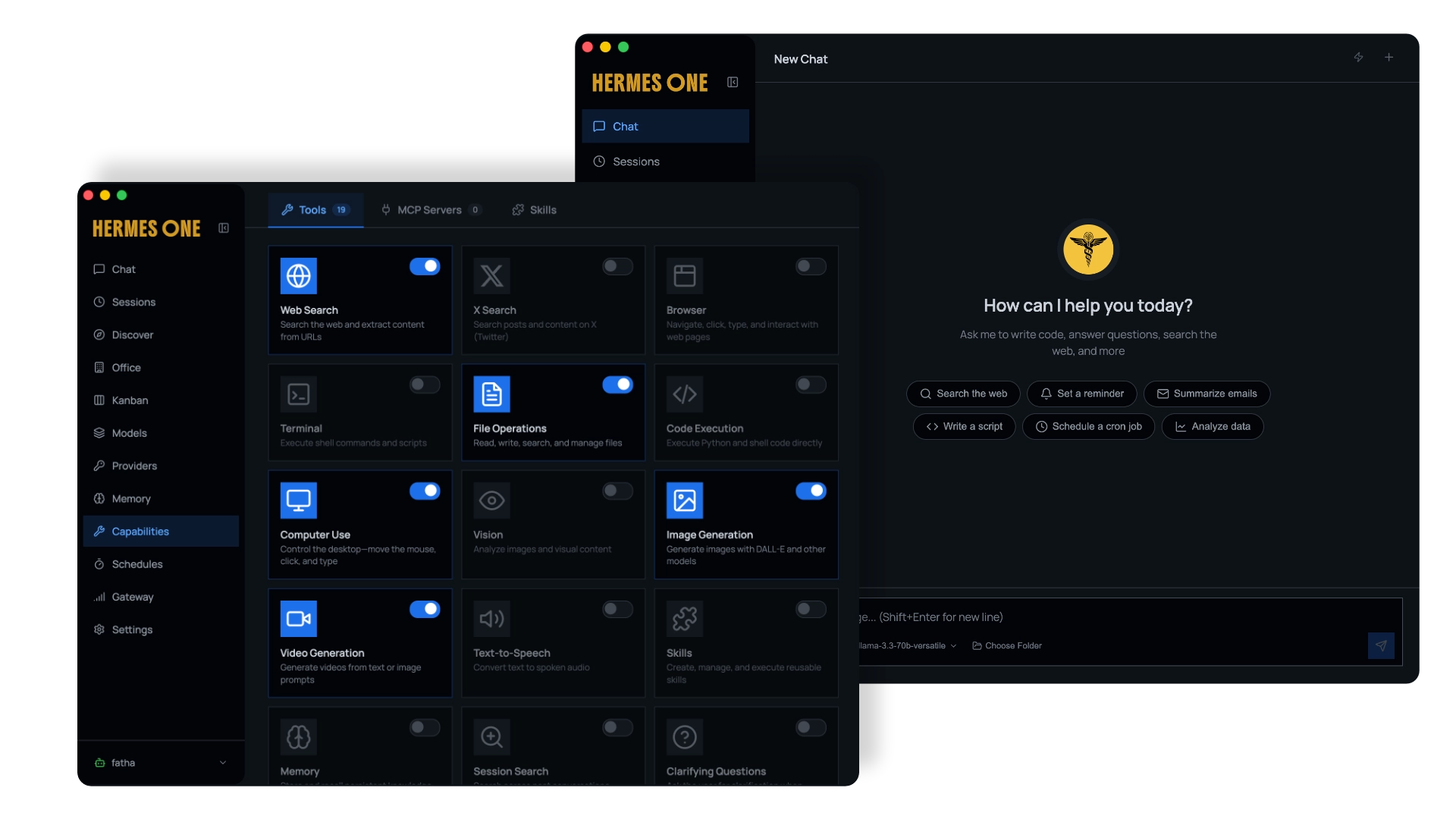 Hermes Desktop preview